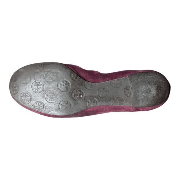 TORY BURCH Reva Maroon Suede Ballet Flats Size 8.5M - Picture 8 of 9